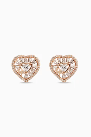 Premium Love Earrings in Rose Gold-plated Silver