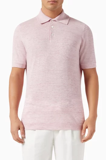 Polo Shirt in Linen-blend