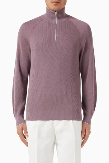 Half-Zip Sweater in Cotton