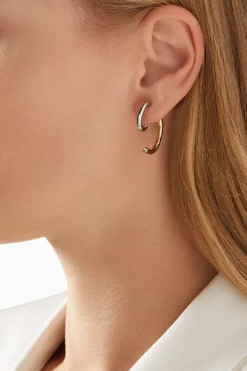 Mini Luna Two Tone Earrings in 12kt Plated Brass