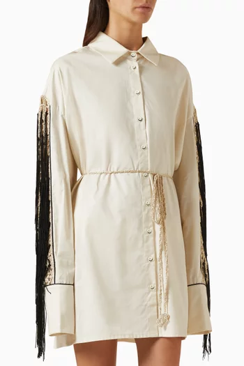 Kiara Tassel Shirt Dress in Cotton