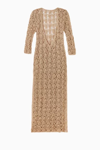 Hinata Shell Maxi Dress in Crochet
