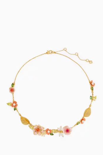 Bloom in Colour Scatter Necklace in Plated Metal