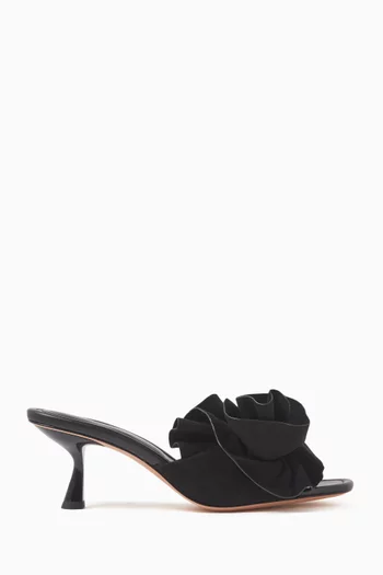 Flourish 64 Floral Mule Sandals in Suede