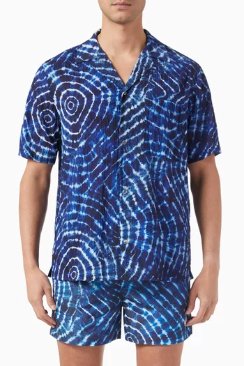 Soundwaves Print Hawaii Shirt in Nylon