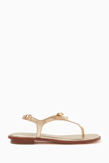 Nori Flat Thong Sandals in Shiny Leather