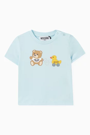 Teddy Bear Print T-Shirt in Cotton