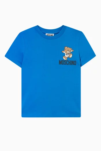 Signature Teddy Bear Print T-Shirt in Cotton