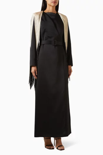 Cecilie Fringed Belted Maxi Dress