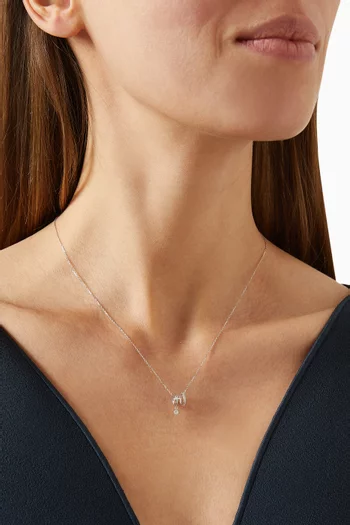 Zeus Pavé Diamond Necklace in 18kt White Gold