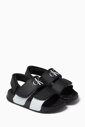 Logo Sandals in Faux-leather