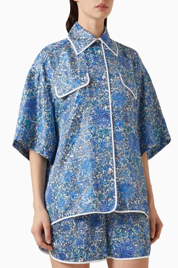 Anja Floral-print Shirt in Silk