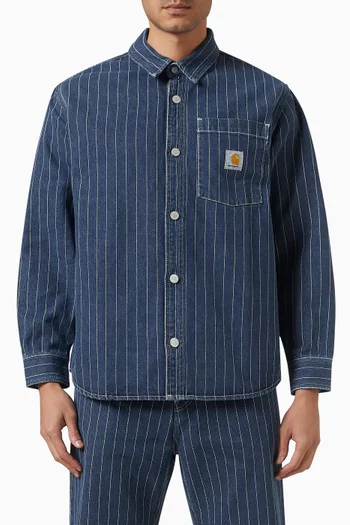 Orlean Hickory Shirt Jacket in Denim