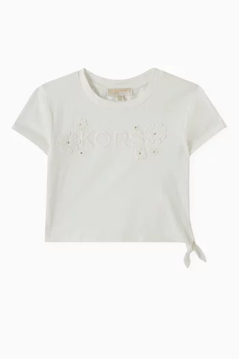 Embellished T-shirt in Cotton