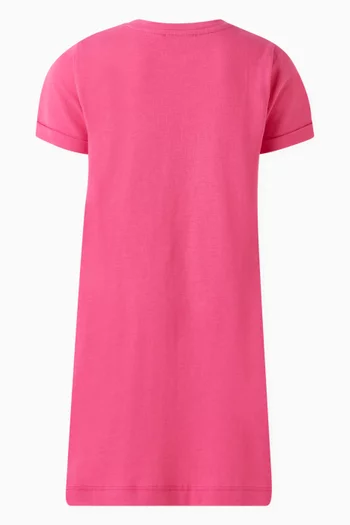 Embellished Logo T-shirt Dress in Cotton