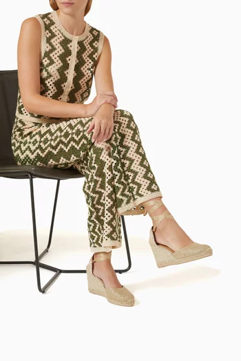 حذاء إسبادريل كارينا بكعب ويدج 70 مم قنب