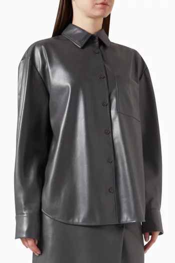 Chrissie Shirt in Faux Leather