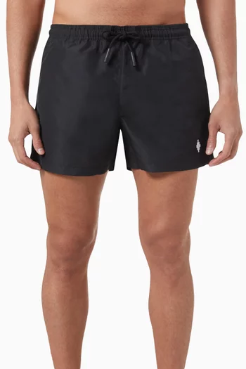 Cross-embroidered Swim Shorts in Nylon