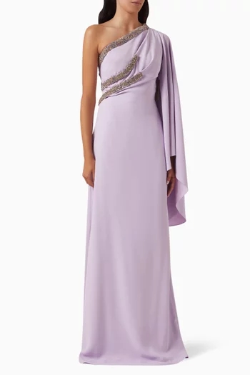 Bead-embellished Gown in Crepe