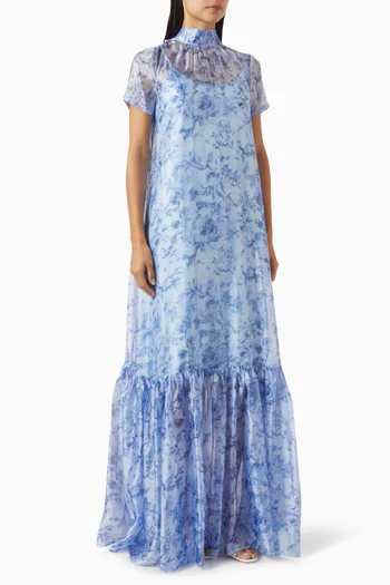 Calluna Floral-print Maxi Dress in Organza