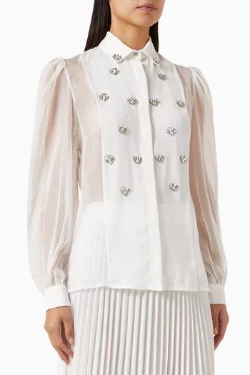 Sheer Crystal Shirt in Polyester