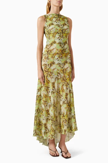 Fens Open-back Maxi Dress in Recycled Polyester