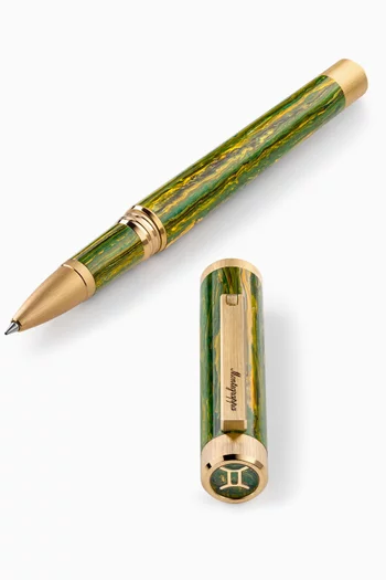 Zero Zodiac Gemini Rollerball Pen in Resin