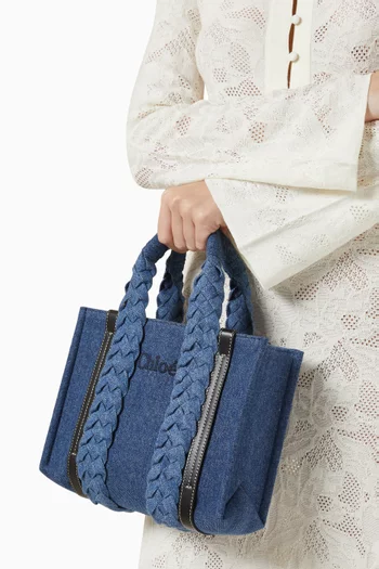Small Woody Tote Bag in Denim