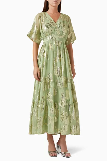 Floral-embellished Midi Dress
