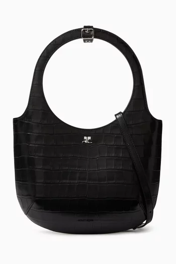 Holy Croco Stamped Tote Bag in Leather