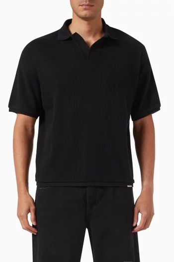 Open-stitch Polo Shirt in Cotton