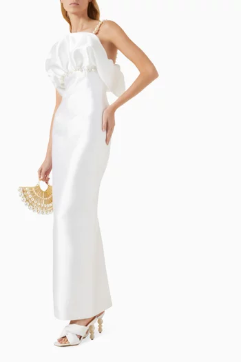 The Shell Pearl Dress in Silk Taffeta