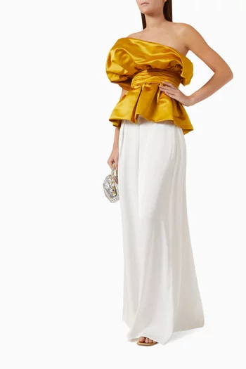 Shell Bustier Top in Silk-taffeta