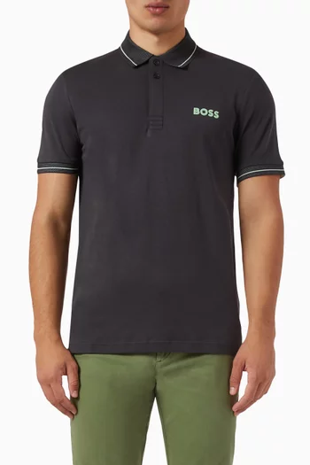 Logo-embroidered Polo Shirt in Interlock Cotton