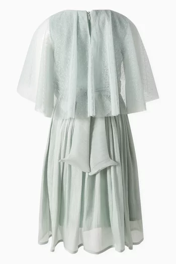 Flower-embellished Cape Dress