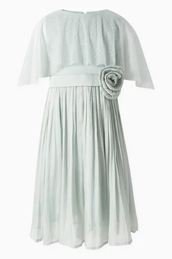 Flower-embellished Cape Dress