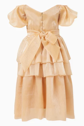 Off-shoulder Tiered Dress