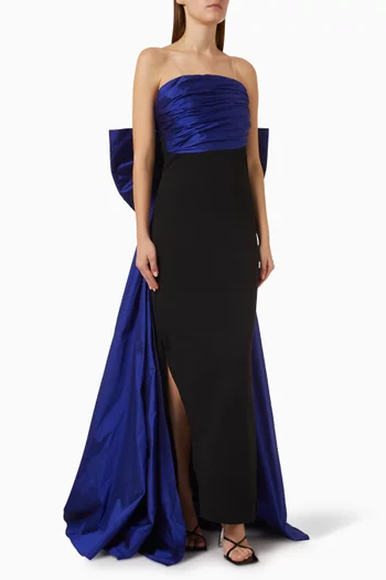 Strapless Bow Dress in Scuba-crepe
