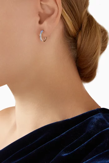 Mini Mosaic Enamel Hoop Earrings in 18kt Rose Gold