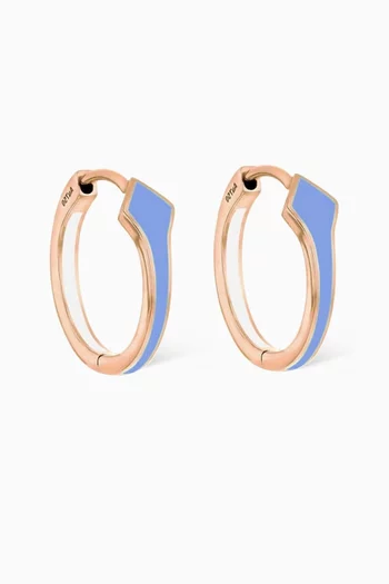 Mini Mosaic Enamel Hoop Earrings in 18kt Rose Gold
