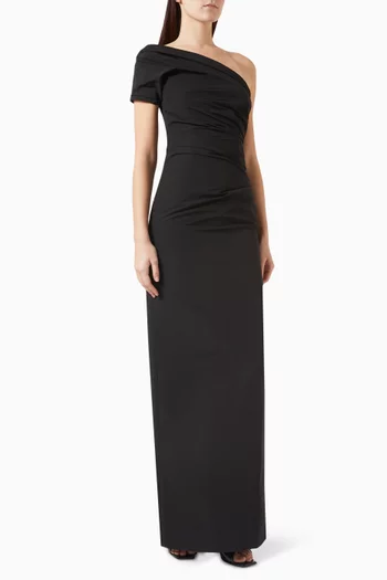 Reatta One-Shoulder Gown in Crepe
