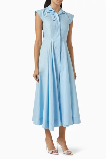 Kate Midi Dress in Cotton-poplin