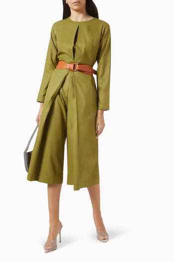Carey Belted Jumpsuit in Terry-rayon