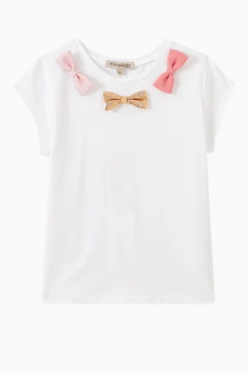 Bow-detail T-shirt in Cotton & Modal Jersey
