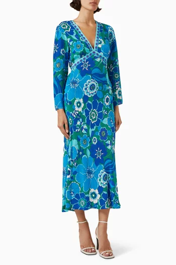Tania Midi Dress in Silk