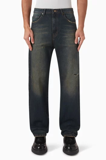 Stud-embellished Straight-leg Jeans