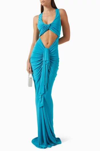 Vivenda Draped Maxi Dress in Viscose