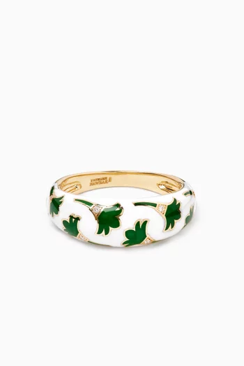 Psychedeliah Enamel & Diamond Ring in 18kt Yellow Gold