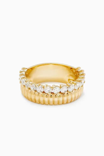 Berlingot Diamond Ring in 9kt Gold