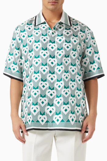 Heart Monogram Shirt in Silk